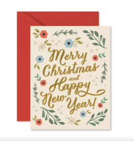 Ginger P. Designs Merry Christmas Floral Greeting Card