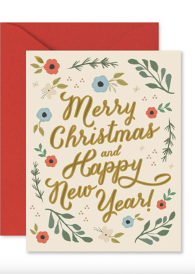 Ginger P. Designs Merry Christmas Floral Greeting Card
