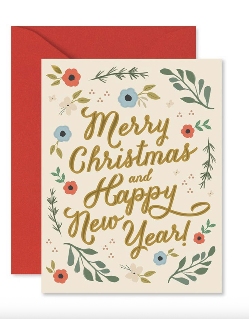 Ginger P. Designs Merry Christmas Floral Greeting Card