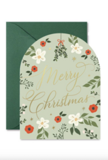 Ginger P. Designs Mint Green Christmas Floral Arch Card