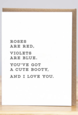 Huckleberry Letter Press Cute Booty, I Love You