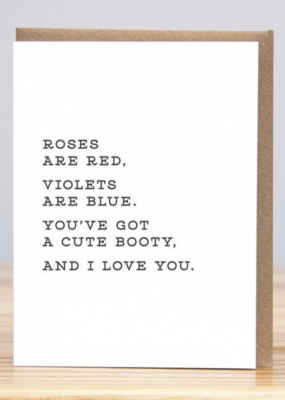 Huckleberry Letter Press Cute Booty, I Love You