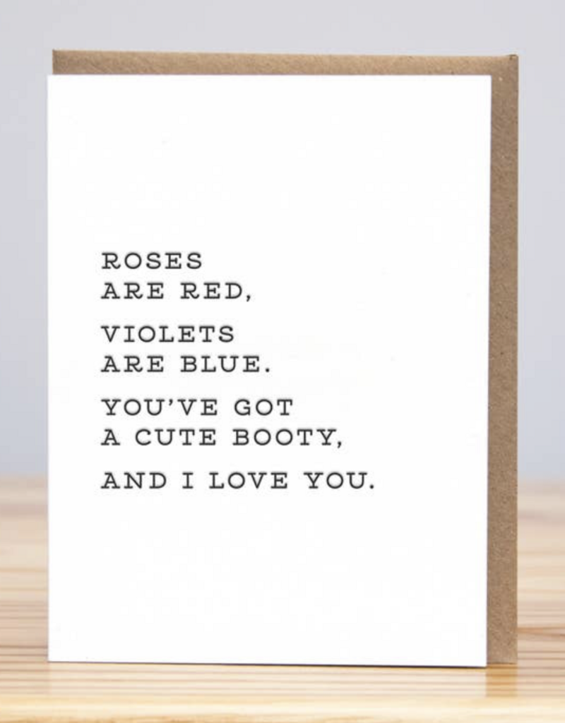 Huckleberry Letter Press Cute Booty, I Love You