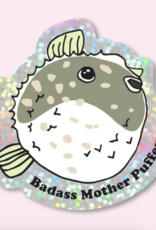 ILOOTPAPERIE Glitter Badass Mother Puffer Fish Sticker
