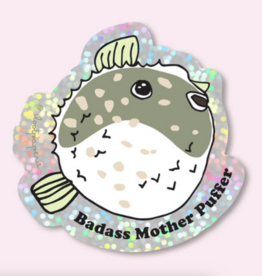 ILOOTPAPERIE Glitter Badass Mother Puffer Fish Sticker