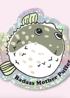 ILOOTPAPERIE Glitter Badass Mother Puffer Fish Sticker