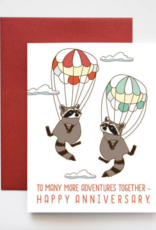 ILOOTPAPERIE Sky Diving Racoons Happy Anniversary