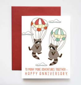 ILOOTPAPERIE Sky Diving Racoons Happy Anniversary