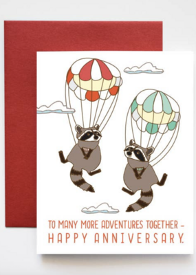 ILOOTPAPERIE Sky Diving Racoons Happy Anniversary