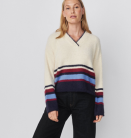 Sundry Clothing V-Neck Sweater w/ Stripe Details