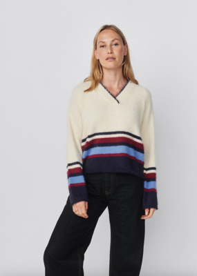 Sundry Clothing V-Neck Sweater w/ Stripe Details