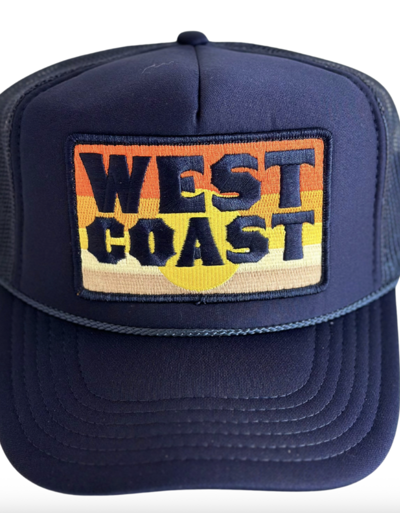 Local Beach West Coast Patch Trucker Hat Navy