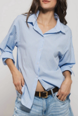 Urban Daizy Striped Twill Tape Detail Button Shirt