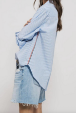 Urban Daizy Striped Twill Tape Detail Button Shirt