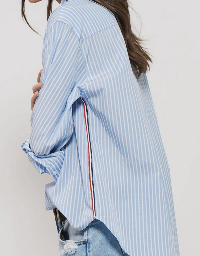 Urban Daizy Striped Twill Tape Detail Button Shirt
