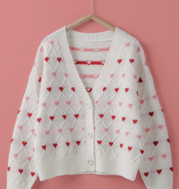 Urban Daizy Heart Argyle Knit Cardigan