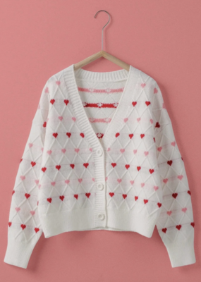Urban Daizy Heart Argyle Knit Cardigan