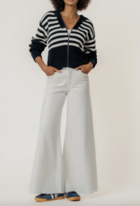 Kut from the Kloth Noelle Stripe Full Zip Front Sweater