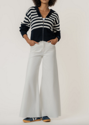 Kut from the Kloth Noelle Stripe Full Zip Front Sweater