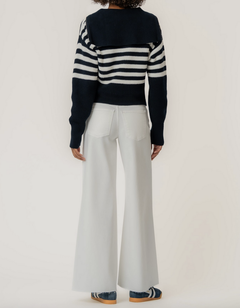 Kut from the Kloth Noelle Stripe Full Zip Front Sweater