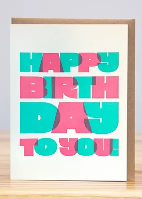 Huckleberry Letter Press Happy Birthday to You!