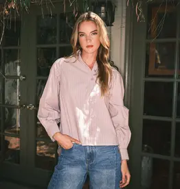 Aaron & Amber Soft Washed Striped Cotton Button Up