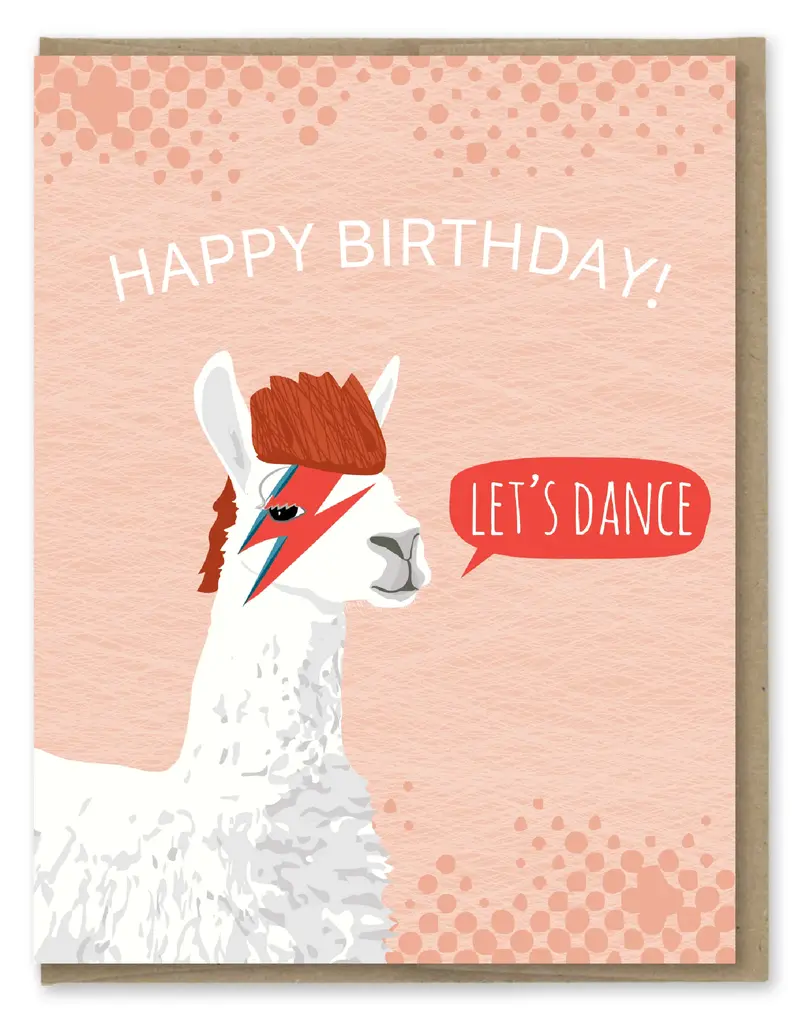 Modern Printed Matter Bowie Llama Birthday Card