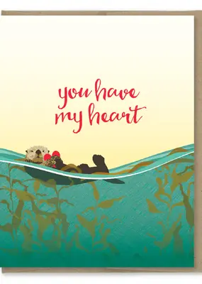 Modern Printed Matter You Have My Heart Sea Otter Card