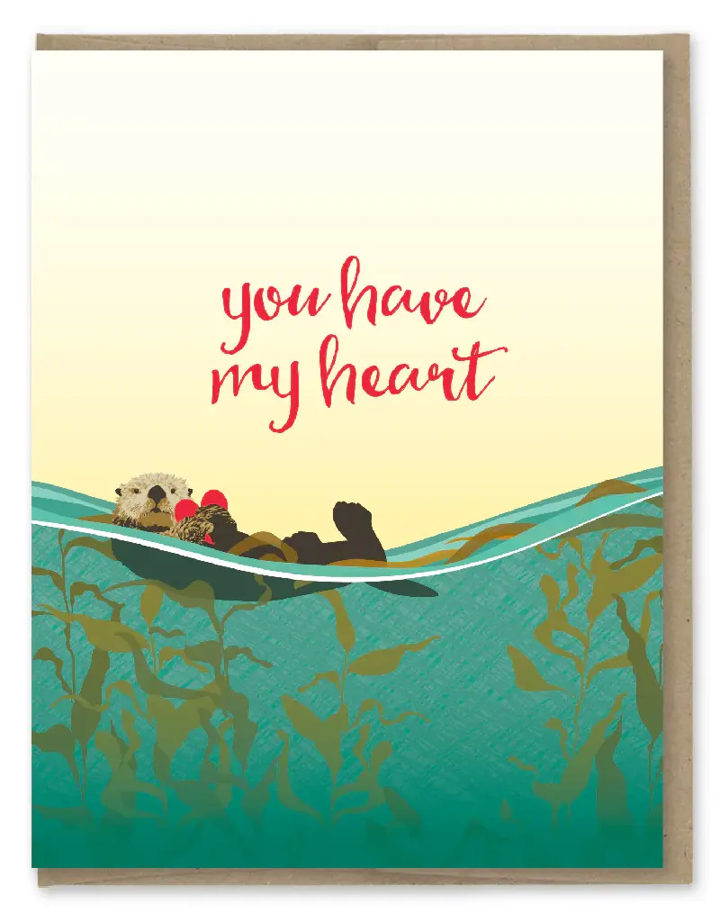Modern Printed Matter You Have My Heart Sea Otter Card