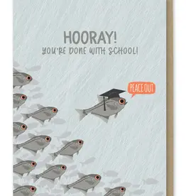 Modern Printed Matter Done With School Grad Card