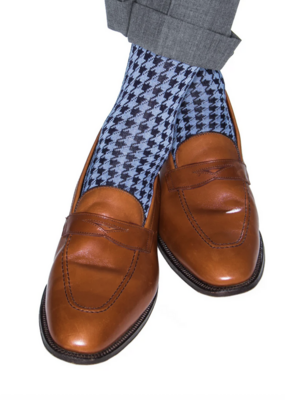 Dapper Classics Azure Navy Houndstooth