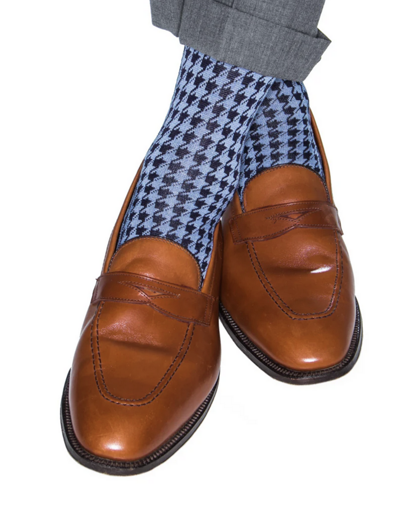 Dapper Classics Azure Navy Houndstooth