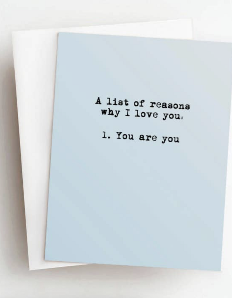 Skel & Co List Of Reason Love Greeting Card