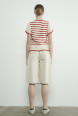 Aaron & Amber Striped Crochet SS Sweater