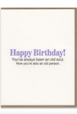 Lady Pilot Letterpress Old Soul Birthday Card