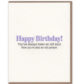 Lady Pilot Letterpress Old Soul Birthday Card