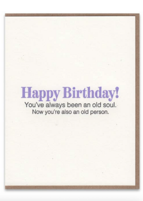 Lady Pilot Letterpress Old Soul Birthday Card