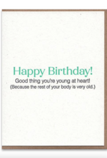 Lady Pilot Letterpress Young at Heart Birthday Card