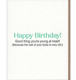 Lady Pilot Letterpress Young at Heart Birthday Card