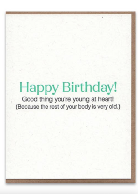 Lady Pilot Letterpress Young at Heart Birthday Card
