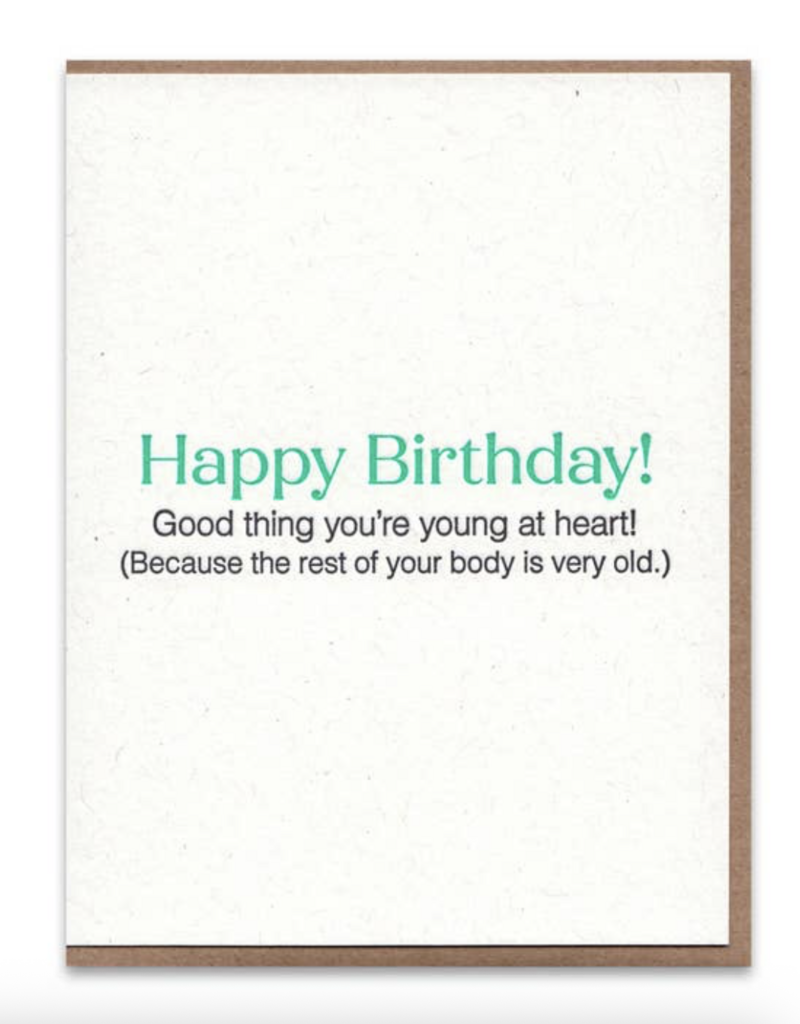 Lady Pilot Letterpress Young at Heart Birthday Card