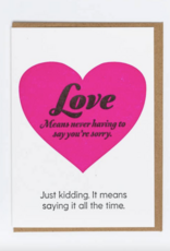 Lady Pilot Letterpress Love Means Card