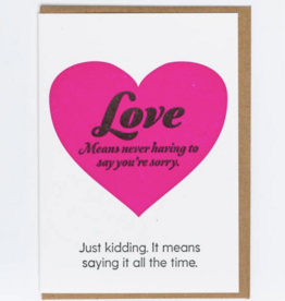 Lady Pilot Letterpress Love Means Card