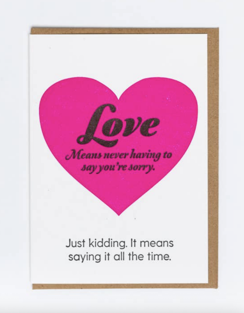 Lady Pilot Letterpress Love Means Card