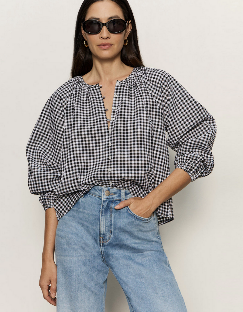 Sanctuary Perfect Gingham Button Blouse