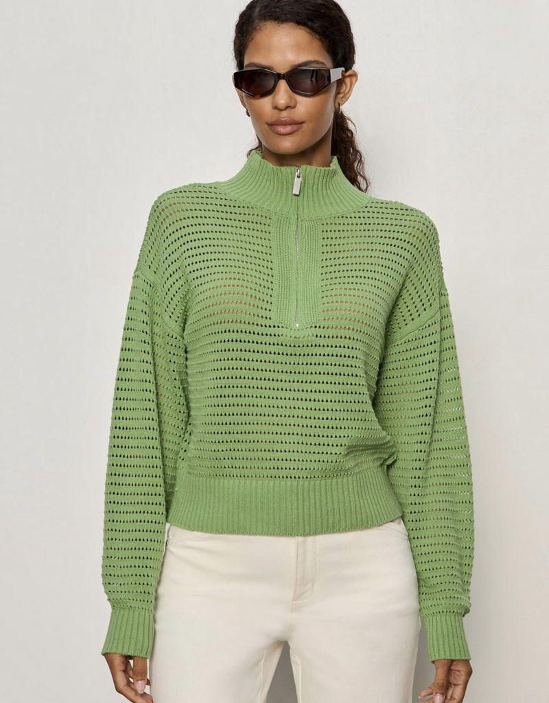 Sanctuary Open Knit 1/2 Zip Sweater