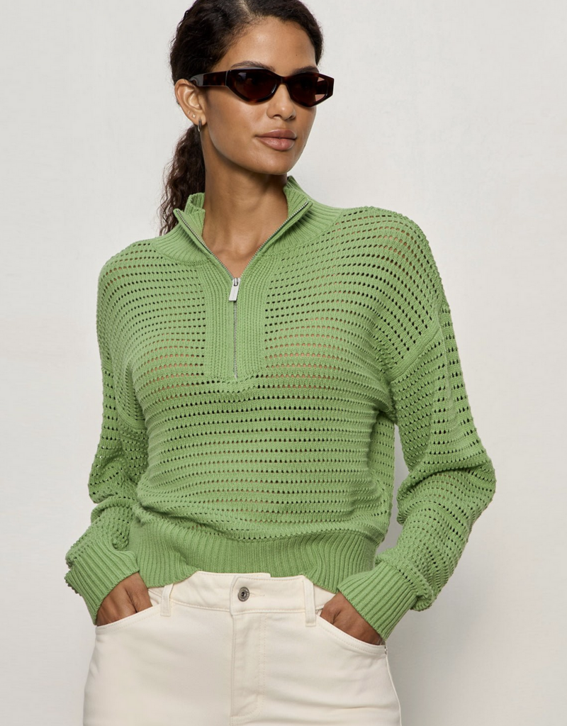 Sanctuary Open Knit 1/2 Zip Sweater