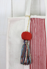 Lovestitch Striped Shopper Bag - Red/Natural