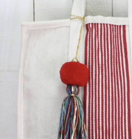Lovestitch Striped Shopper Bag - Red/Natural