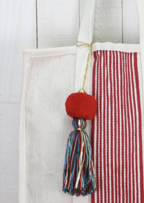 Lovestitch Striped Shopper Bag - Red/Natural